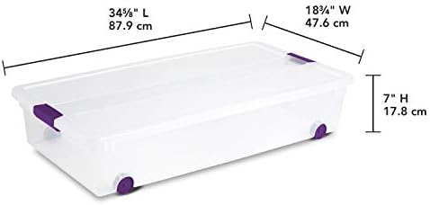 Sterilite ClearView Latch Wheeled Underbed Storage Boxes, 60 Quart, 4-Pack - Image 2
