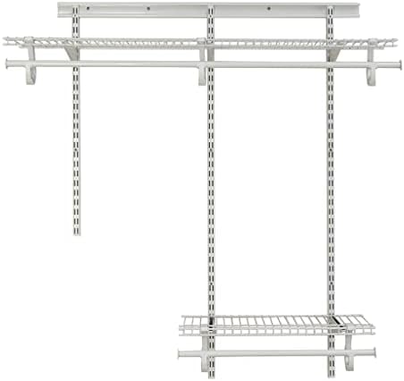 ClosetMaid ShelfTrack Wire Closet Organizer System, Adjustable from 2 to 4 Ft., With Shelves, Clothes Rods, Hardware, Durable Steel, White by Unknown