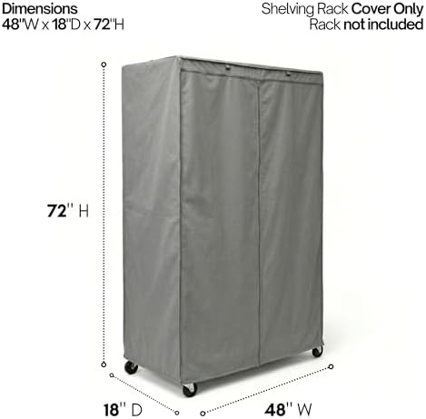 Formosa Covers Premium Wire Shelf Cover - Perfect Fit for Wire Shelving - Versatile Shelf Covers Protects & Organize - Ideal for Outdoor Storage Shelf - Wire Rack Cover - 48Wx18Dx72H Inches - Grey - Image 2