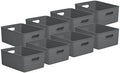 Superio Decorative Plastic Basket Open Home Storage Bins Organizer Baskets,Large Grey (8 Pack) Container Boxes for Organizing Closet Storage Bins for Shelves Drawer Shelf, 15 Liter by Superio