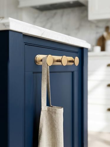 Goo-Ki Champagne Bronze Coat Rack Wall Mount with Orbit Rim Backplate, Heavy Duty Zinc Coat Hooks Wall Mounted, Modern Soft Gold Hat Hanger and Towel Rack for Entryway, Mudroom, and Bathroom(3 Hooks) - Image 6