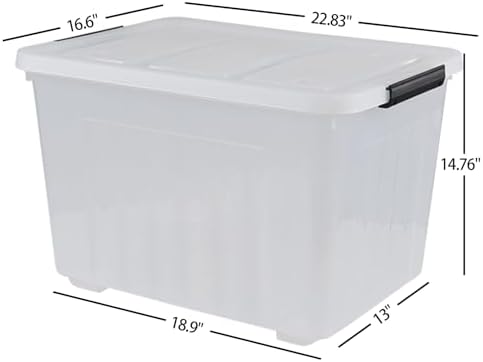 Wekioger 70 Quart Large Lidded Storage Bin 4 Packs, Latching Storage Box - Image 3