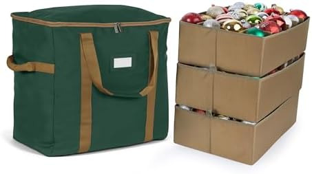 Covermates Adjustable Ornament Storage Bag, 19.25"W x 13"D x 18.5"H, Green by Covermates