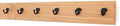 PegandRail Oak Wall Mounted Coat Rack with Aged Bronze Singular Style Hooks 4.5" Ultra Wide (Natural, 30.5 x 4.5 with 6 Hooks) by PEG+AND+RAIL
