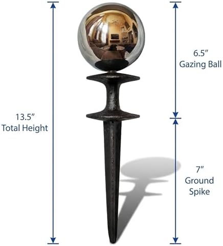 Lulu Decor, Garden Silver Gazing Ball Hose Guide, Set of 2 Strong and Decorative Hose Guide that Protects Your Plants While Providing Elegance to Your Garden - Image 4
