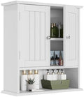 Smuxee White Bathroom Cabinet Wall Mounted, Small Bathroom Medicine Cabinet with 2 Door Adjustable Shelves, Bathroom Wall Cabinet Over Toilet for Laundry Room Kitchen by Smuxee