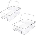 SANNO Freezer Containers Food Storage Containers Fridge Containers Plastic Organization Storage Bin for Fridge, Freezer, Pantry, Kitchen- Organizer for Fruit, Yogurt, Snacks, Pasta, set of 2 by SANNO
