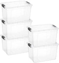 Superio 14.7 Quart Clear Plastic Storage Boxes with Lids, Stackable Organizer Containers, BPA-Free Storage Bins for Home, Office, School & Dorm, 5 Pack by Superio