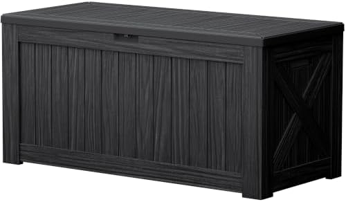 Devoko 120 Gallon Deck Box Resin Outdoor Storage Box Waterproof by DEVOKO