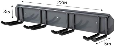 RaxGo Ski Storage Rack, Wall Mounted, Holds 4 Pairs of Skis & Skiing Poles or Snowboard for Home and Garage Storage, Heavy Duty and Rubber-Coated Hooks - Image 5