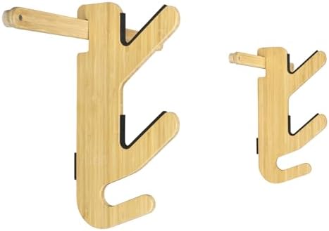 Grassracks Bamboo Ski Rack - Garage or Indoor Ski Display Rack Hallsteiner Series Indoor Horizontal Ski Wall Mount (1 or 2 Pairs of Skis, Bamboo) - Image 2