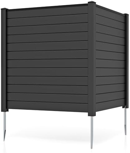 GIANTEX No-Dig Air Conditioner Fence, 2 Panels, 48''W x 48''H, Black by Giantex