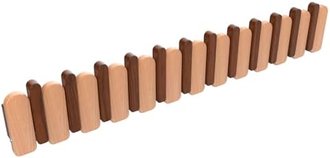 Wall Mounted Coat RackHooks Piano Key Hangers Natural Solid Wood Hanger Non-Woven Fabric Clothes Hangers for Closet, Kitchen, Bedroom, Bathroom, Entryway (Moon Walnut-Beech, 12 Hooks) by MurphyBedKitMattresFrame