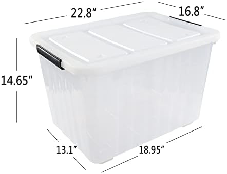 70 Qt Stackable Plastic Storage Bins with Lids, 4 Pack - Image 2
