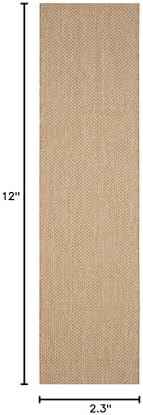 SAFAVIEH Washable Rug Outdoor Courtyard Collection - 2'3" x 12' Runner, Natural & Cream, Non-Shedding & Easy Cleaning, Ideal for Patio, Entryway, Mudroom, Hallway, Kitchen (CY8521-03012) - Image 2