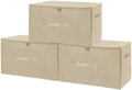 ANMINY Fabric Storage Bins with Zipper Lids, 20"x15"x12", Beige, 3 PCS by ANMINY