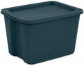 18 Gal Storage Bin with Snap-On Lid, Stackable Plastic Tote for Home, Teal by Unknown