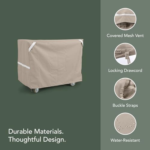 Covermates Prestige Serving Cart Cover, Polyester, 50W x 30D x 34H, Clay - Image 4