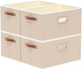 Yawinhe Collapsible Fabric Storage Bins,15.0x9.8x8.3in,Beige,4-Pack by Yawinhe