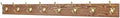 Solid Oak Coat Rack with Solid Brass Hat and Coat Style Hooks - Made in The USA (Chestnut, 41" x 3.5" with 8 Hooks) by PEG+AND+RAIL