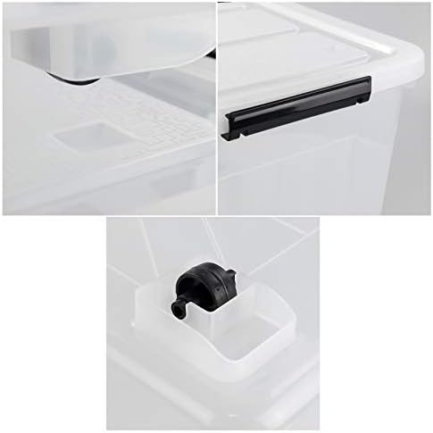 Clear Large Storage Bins with Lids and Wheels, 70L, 4-Pack - Image 3