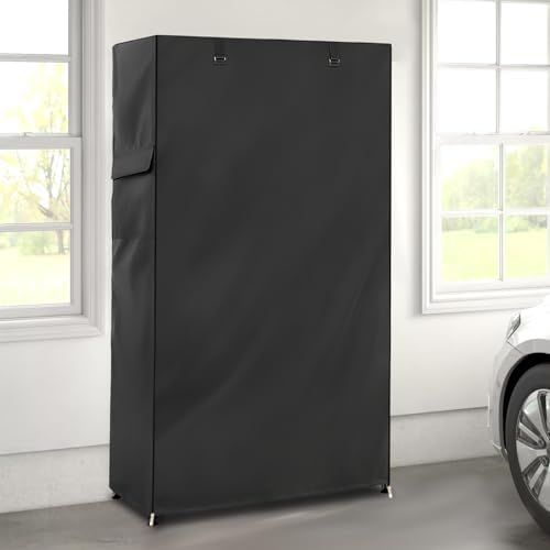 Wire Shelf Cover,600D Heavy Duty 100% Waterproof Shelf Covers for Wire Shelving,Outdoor Storage Shelves Cover for Metal Rack,36" W x 14" D x 72" H,Black - Image 2