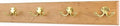 Cherry Coat Rack with Solid Brass Double Style Hooks (Natural, 20" x 3.5" with 4 hooks) by PEG+AND+RAIL