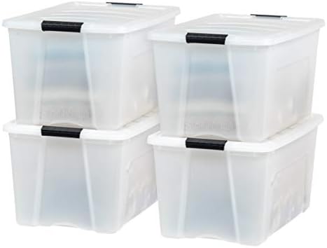 IRIS USA 4-Pack 72 Quart Storage Bins with Lids, Pearl by IRISUSA