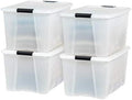 IRIS USA 4-Pack 72 Quart Storage Bins with Lids, Pearl by IRISUSA