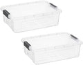 Superio 13.7 Quart Clear Plastic Storage Bin with Lid, Stackable Organizer Box, BPA-Free Storage Container for Home, Garage, School & Office, 2 Pack by Superio