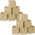 Casafield Set of 12 Collapsible Fabric Cube Storage Bins, Sandy Beige - 13" Foldable Cloth Baskets for Shelves, Cubby Organizers & More by Casafield