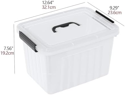 12 Quart Plastic Storage Boxes, Clear Latch Storage Bins, 6-Pack - Image 2