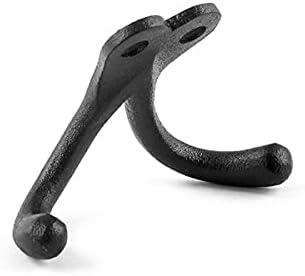 Renovators Supply Manufacturing Double Wall Hook, Cast Iron Black Powder Coat, Coat Towel Robe Hanger, 3.25 in W x 2.25 in H x 1.25 in Proj, Pack of 5 - Image 4