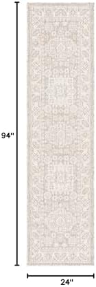 Rugs.com - Outdoor Aztec Rug – 8 Ft Runner Light Gray Indoor/Outdoor Rug – Washable, Weather-Resistant for Patios, Porches, and Hallways - Image 2