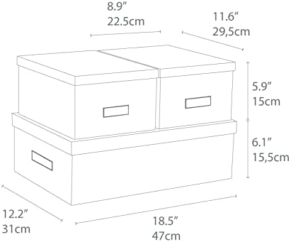 Bigso Box of Sweden Set of 3 Storage Boxes with Lids - Organiser Box for Clothes, Office Equipment and More - Wardrobe Storage Boxes with Labels for Bedding or Seasonal Clothing - Dark Grey - Image 7