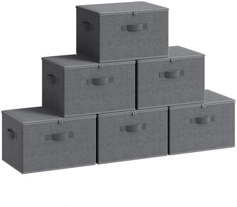 SONGMICS Set of 6 Storage Bins with Zipper Lids, 31 Quart Storage Boxes by SONGMICSbySONGMICSHOME