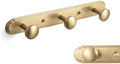 Goo-Ki Champagne Bronze Coat Rack Wall Mount with Orbit Rim Backplate, Modern Heavy Duty Zinc Coat Hooks, Soft Gold Hat and Towel Hanger Rail for Entryway, Bathroom and Mudroom (3 Hooks) by Home
