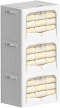 FHSQX 3 Pack Clothes Storage Bins with Metal Frame by FHSQX