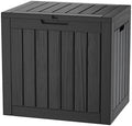 Outdoor Storage Box, 31 Gallon Deck Box Indoor and Outdoor Use, Waterproof Resin Storage Bin for Package Delivery, Patio Cushions, Gardening Tools, Lockable, UV Resistant, Black by GraceYourYard