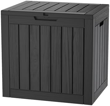 Outdoor Storage Box, 31 Gallon Deck Box Indoor and Outdoor Use, Waterproof Resin Storage Bin for Package Delivery, Patio Cushions, Gardening Tools, Lockable, UV Resistant, Black by GraceYourYard