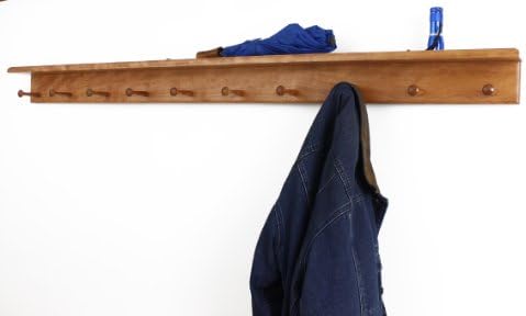 Cherry Peg Rack with Shelf -Handcrafted in The USA (Cherry, 41" with 7 pegs) - Image 4