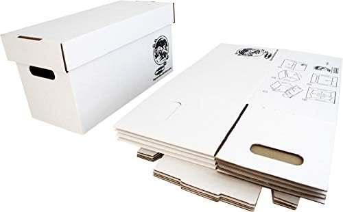 Durable Set of 5 - 7 inch Vinyl Record Storage Boxes - Sturdy Cardboard Construction with Removable Lid - Holds Up to 200 Records Each - Built Tough for Long-Term, Secure Archival Storage - #07BC09 by SquareDealRecordingsSupplies