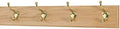 Solid Oak Coat Rack with Solid Brass Hat and Coat Style Hooks - Made in The USA (Natural, 20" x 3.5" with 4 Hooks) by PEG+AND+RAIL
