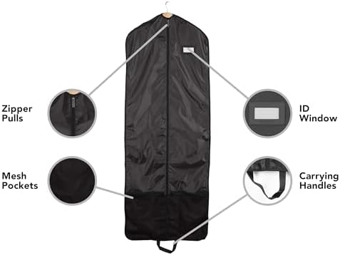 Covermates Deluxe Garment Bag Set for Closet Storage & Travel, 24"W x 64"L - Image 5