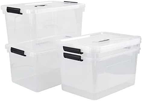 17.5 L Clear Plastic Storage Box, 4-Pack Latch Storage Bin - Image 7
