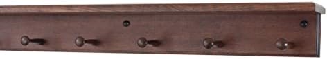 Cherry Peg Rack with Shelf -Handcrafted in the USA (Mahogany, 29" with 5 pegs) by PEG+AND+RAIL