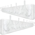 WEBI Coat Rack Wall Mount,10 Hooks,38 9/16" Long Coat Hooks Wall Mounted Large,16" Hole to Hole,Wood Coat Hanger Wall,Hooks for Hanging Coats,Jacket,Clothes,Hats,White,2 Packs by WEBI