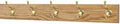 Solid Oak Coat Rack with Solid Brass Hat and Coat Style Hooks - Made in The USA (Golden Oak, 25.5" x 3.5" with 5 Hooks) by PEG+AND+RAIL