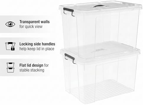90 Quart 40-Pack Clear Storage Bins with Lids - Image 6