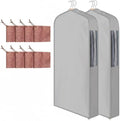 Briwooody Cotton Garment Bags, 2 Sets, Moth Protection,40 x 24 x 6 in, Grey by Briwooody